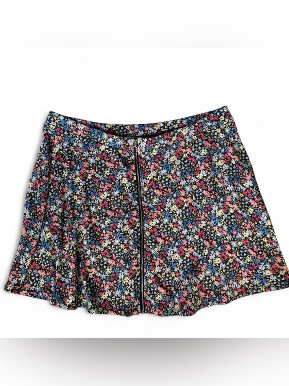 XL floral Mini zip up skater Skirt